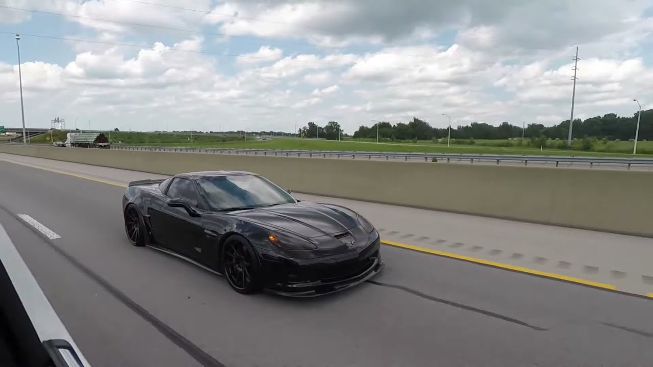 We Chase a Blacked Out 600+ Wheel Horsepower C6 Z06 Corvette on the Highway
