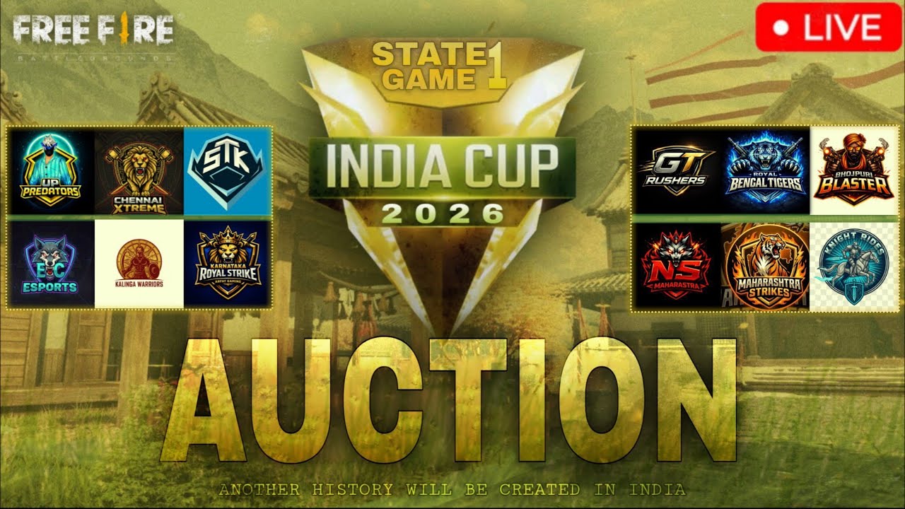 FREE FIRE🔥| AUCTION TOURNAMENT 🥶 | PLAYER AUCTION LIVE | @STATEGAME1