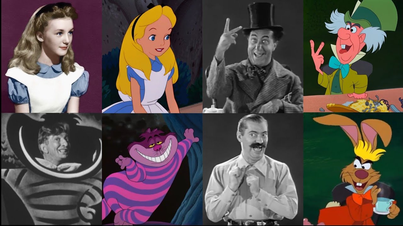 Alice In Wonderland | Voice Actors | Behind The Scenes | Side By Side Comparison