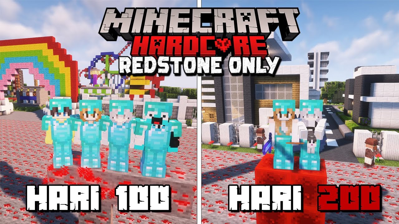 200 Hari di Minecraft Tapi REDSTONE ONLY !!!
