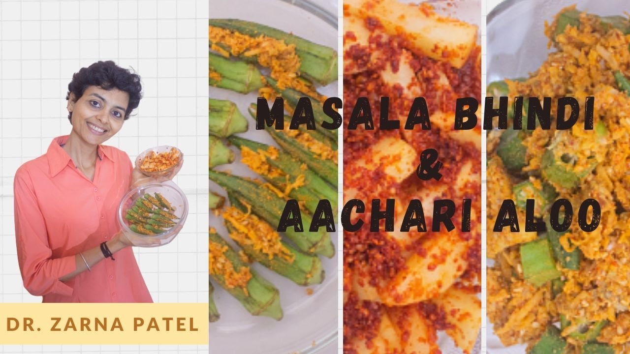 Raw Masala Bhindi & Aachari Aloo By Dr.Zarna Patel (NDS) Potato [Raw Vegan Recipes] New Diet System