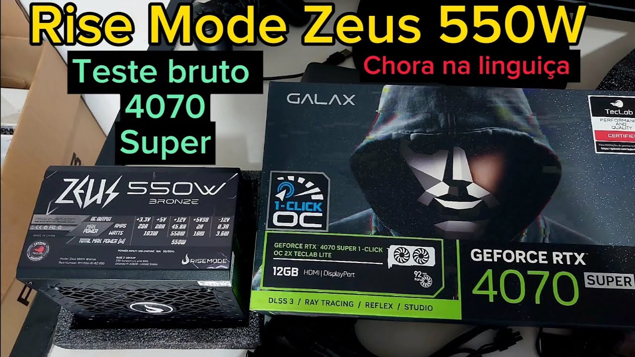 Fonte Rise Mode Zeus 550w Full Modular | Teste bruto com 4070 super