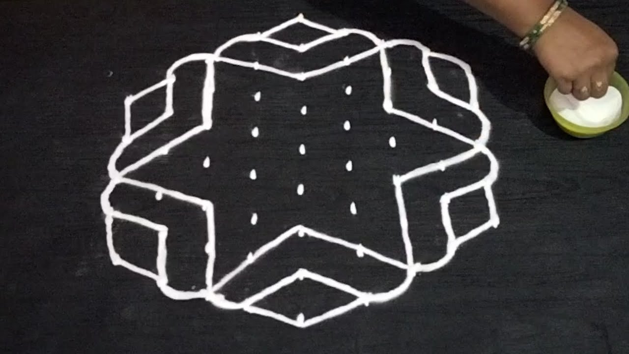 Margazhi kolam 9 to 5 dots ||Easy rangoli|| kolams||muggulu|| Rangoli vs priya