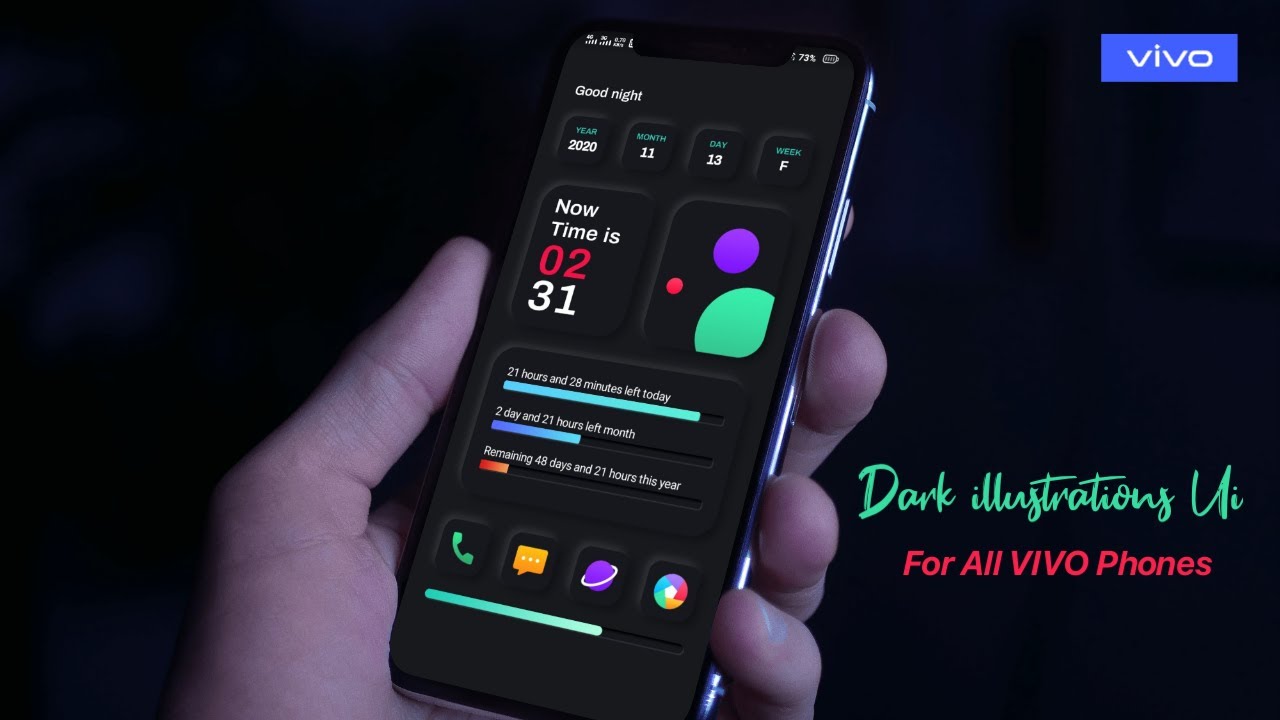 All New 6 Dark illustrations Theme For All VIVO User By Ft (Funtouch OS 11)