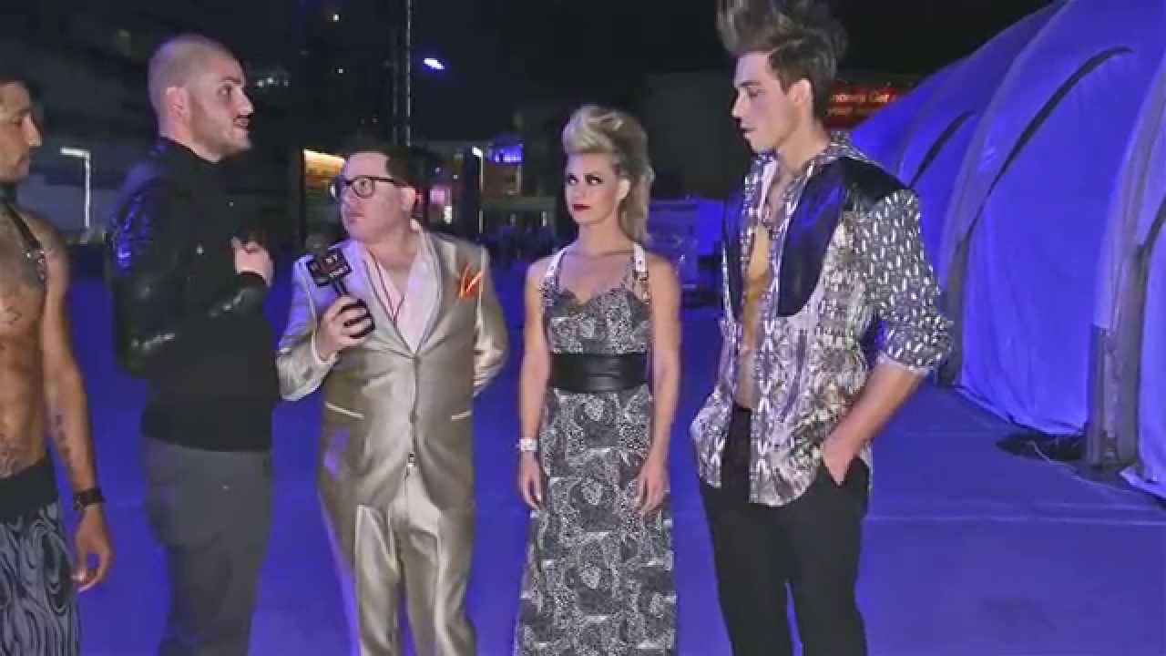 Erik Torppe w Models before Mr. Triple X at Style Fashion Week LA