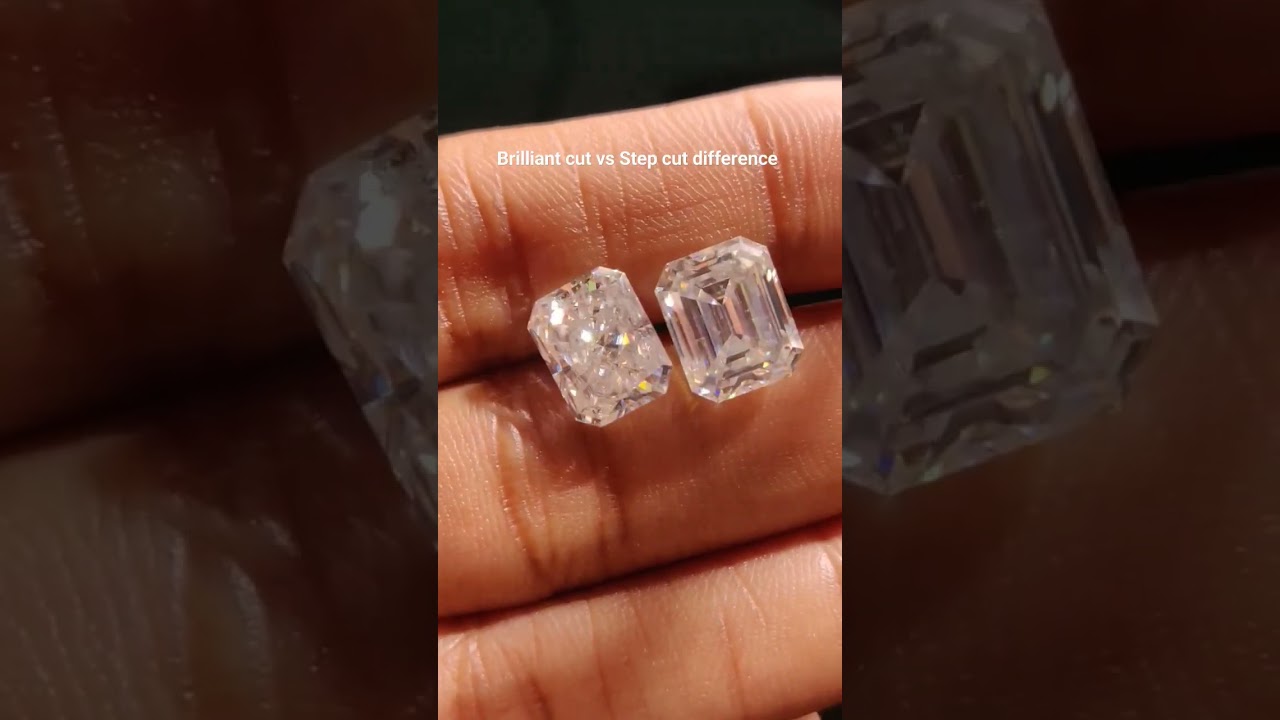 See the difference between brilliant cut and step cut #diamond !!!