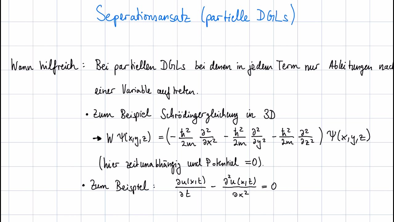 Separationsansatz (partielle Differentialgleichungen)