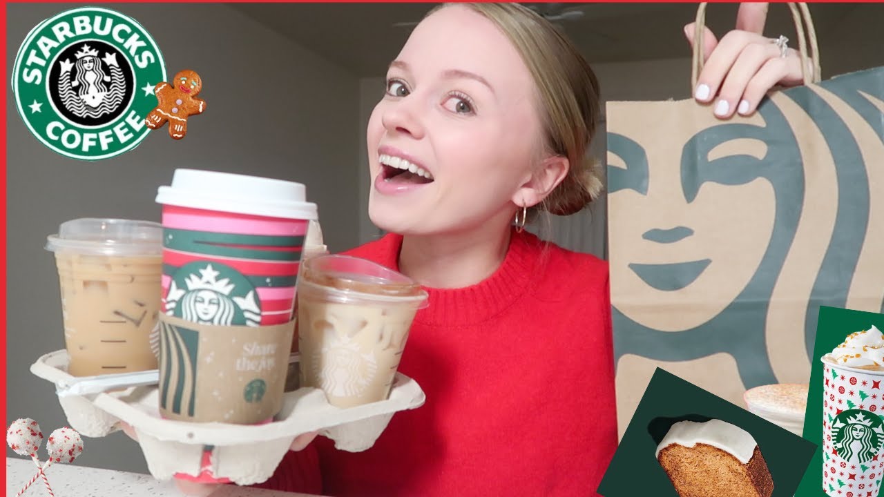 STARBUCKS HOLIDAY MENU | NEW peppermint brownie cake pop, gingerbread latte, gingerbread loaf