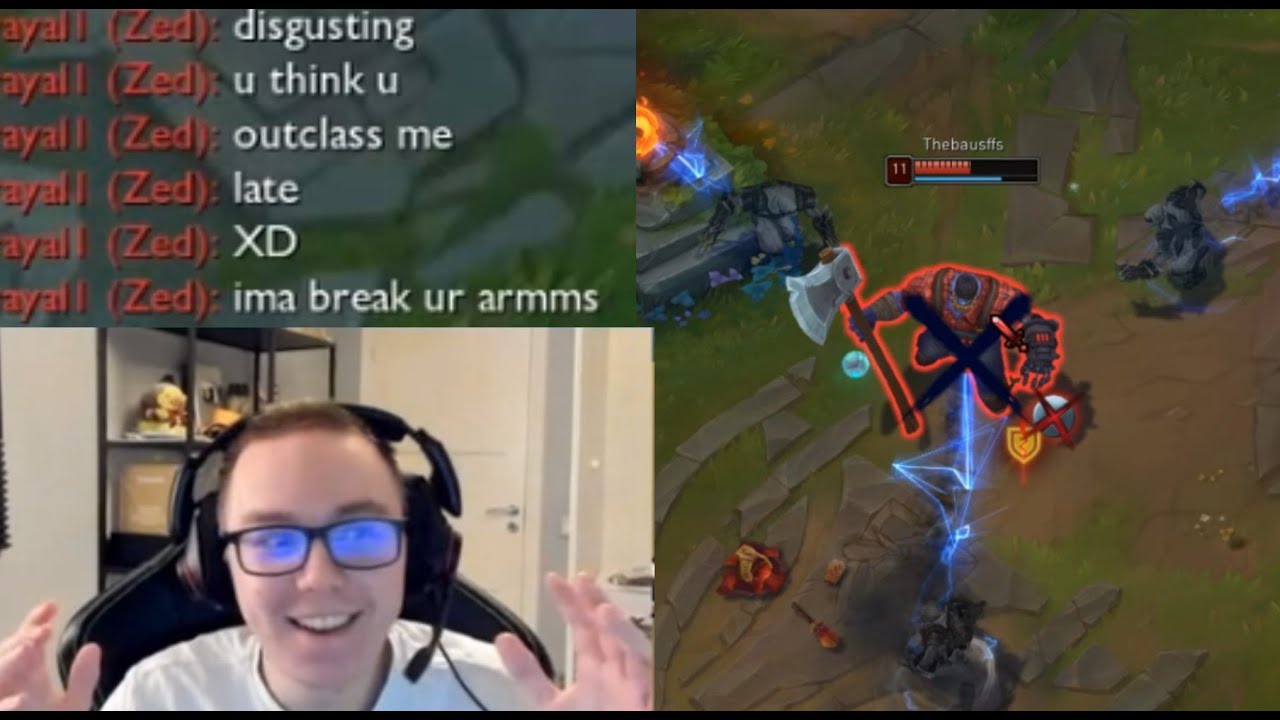 baus'a flame atıp oyun sonuna kadar domalttım | best zed euw