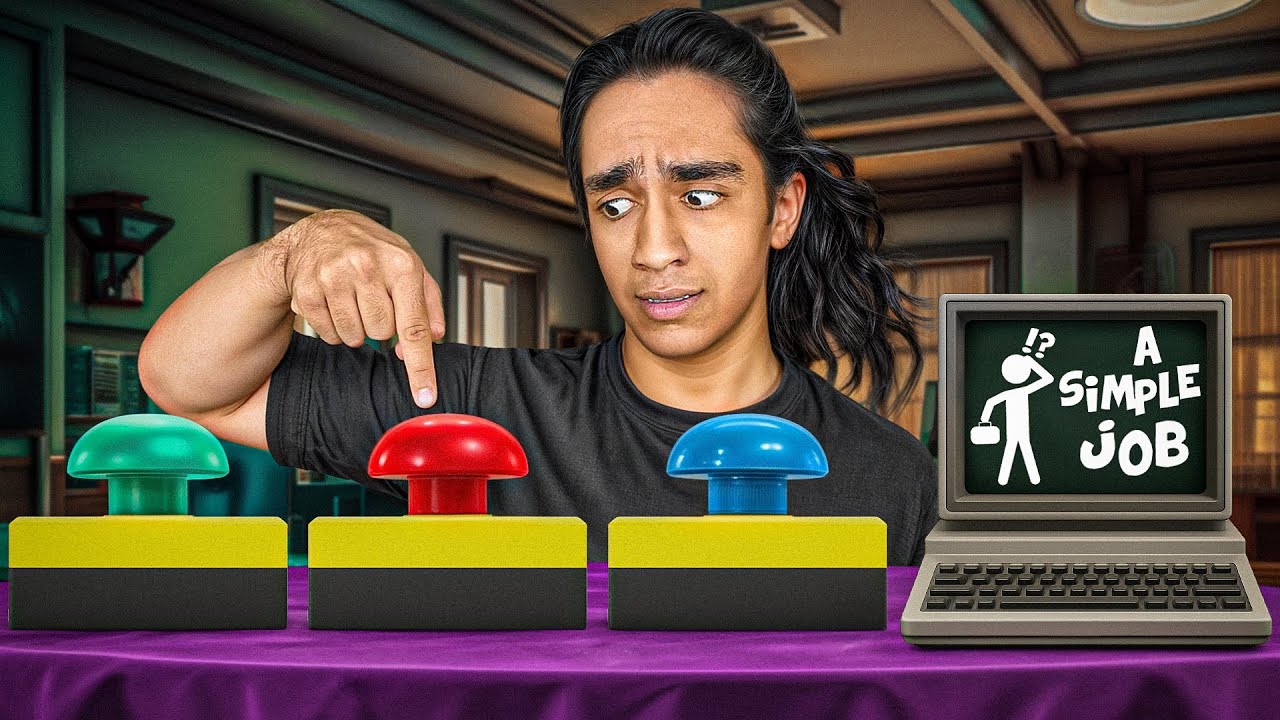اگر بگن این دکمه رو نزن من قطعا میزنم😂 چه گیم سمیه🥴 A simple job 