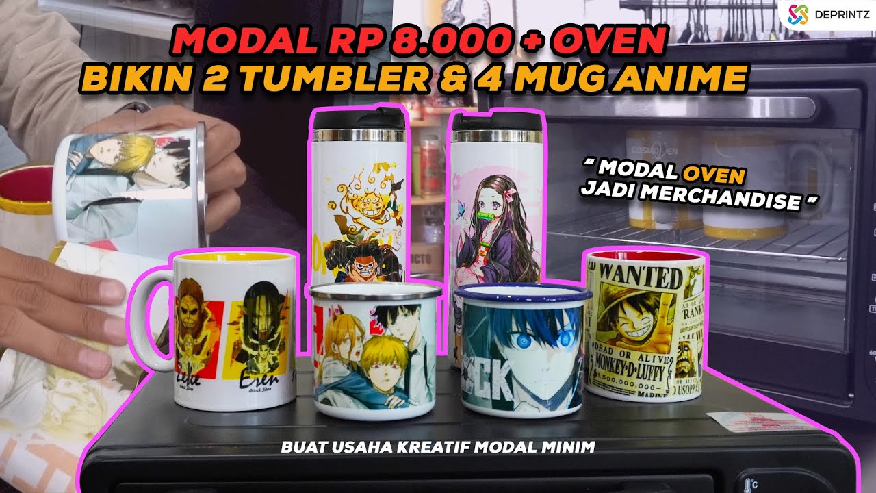 DIY !!! CARA BUAT BOTOL TUMBLER & MUG ANIME DI RUMAH CUMAN PAKAI OVEN