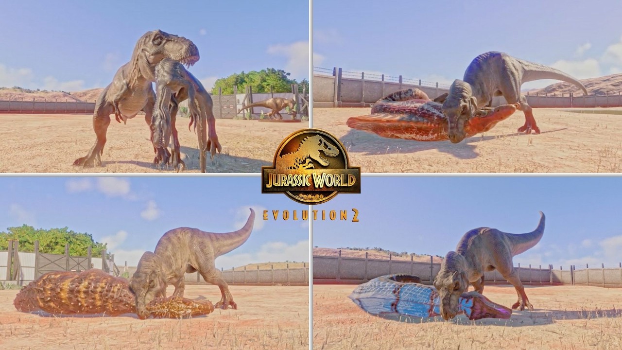 Rexy vs Every Large Carnivore – Can the Queen Survive? | JWE2