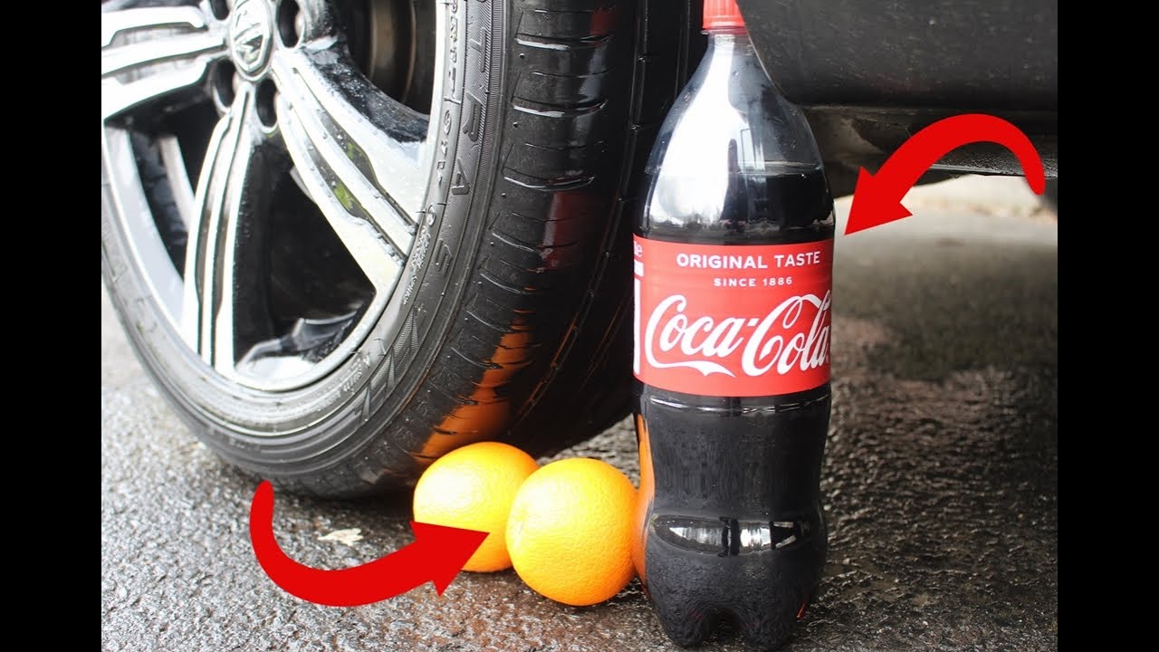 Crushing Crunchy & Soft Things by car! Football, Coca-Cola, Oranges and More!