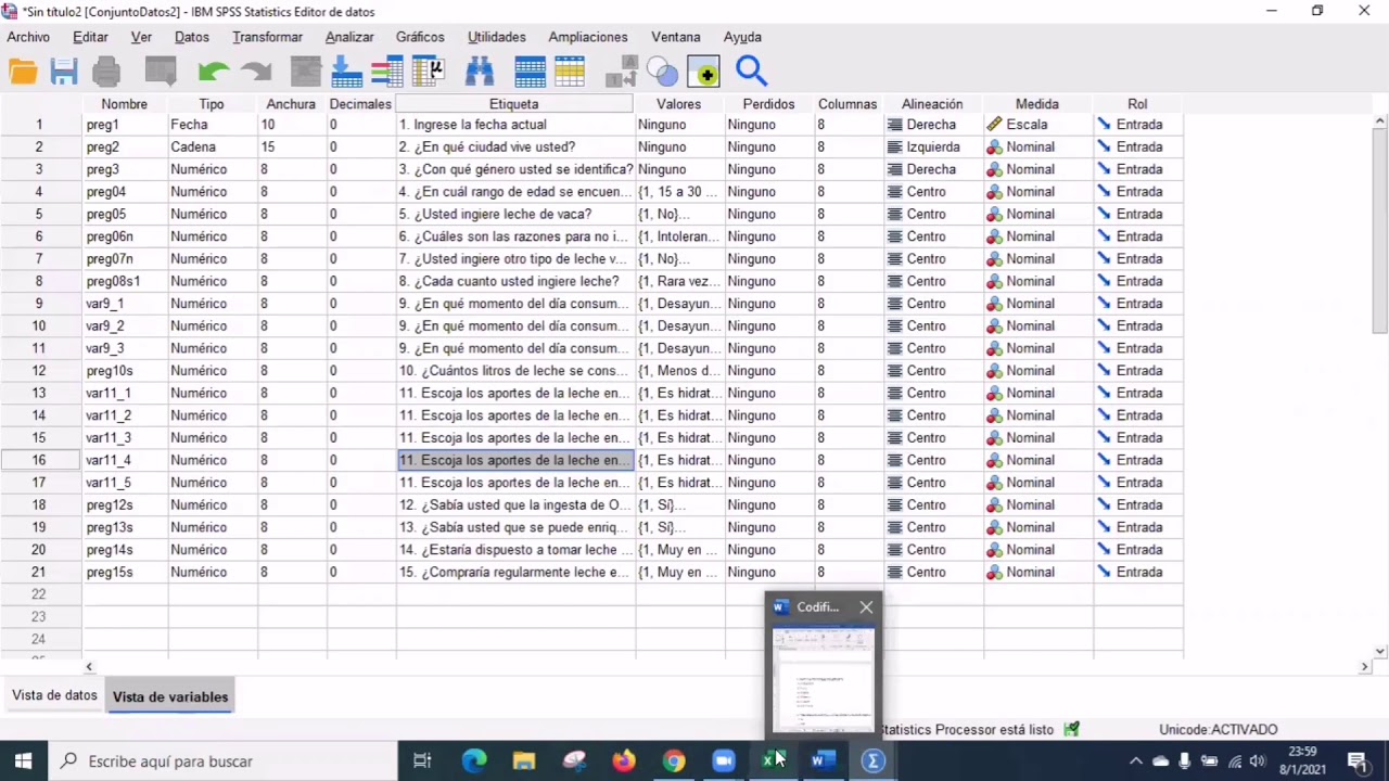 Uso SPSS para tabular una Encuesta - Investigación de Mercados UTPL