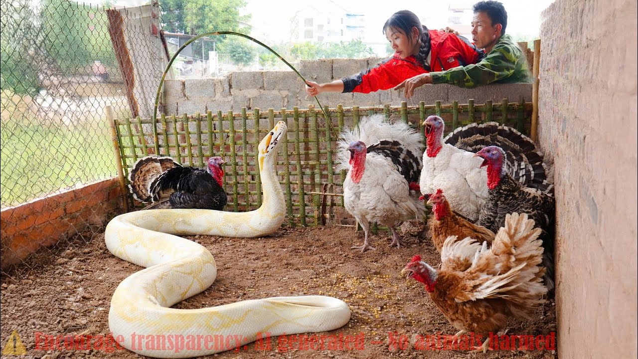 72 Hours of Survival: Trapping a Giant White Python in the Chicken Coop – Harvesting Fish for Sale