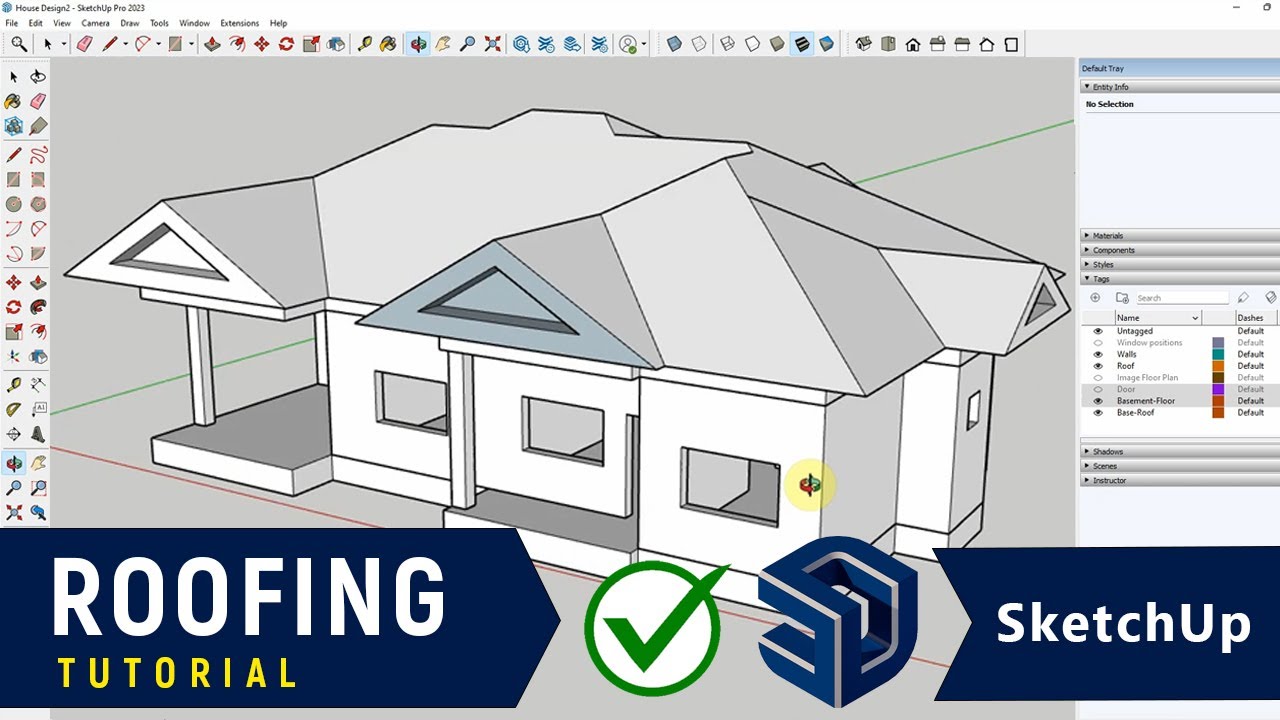 ✅ How to Create a Roof or Gabled Roof in SketchUp Pro - 2025