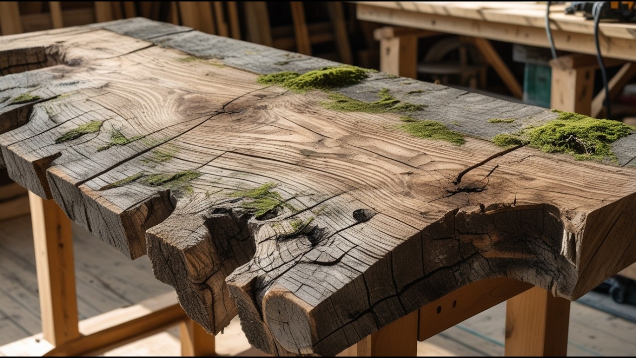 Luxurious interiors made from seemingly discarded pieces of wood.