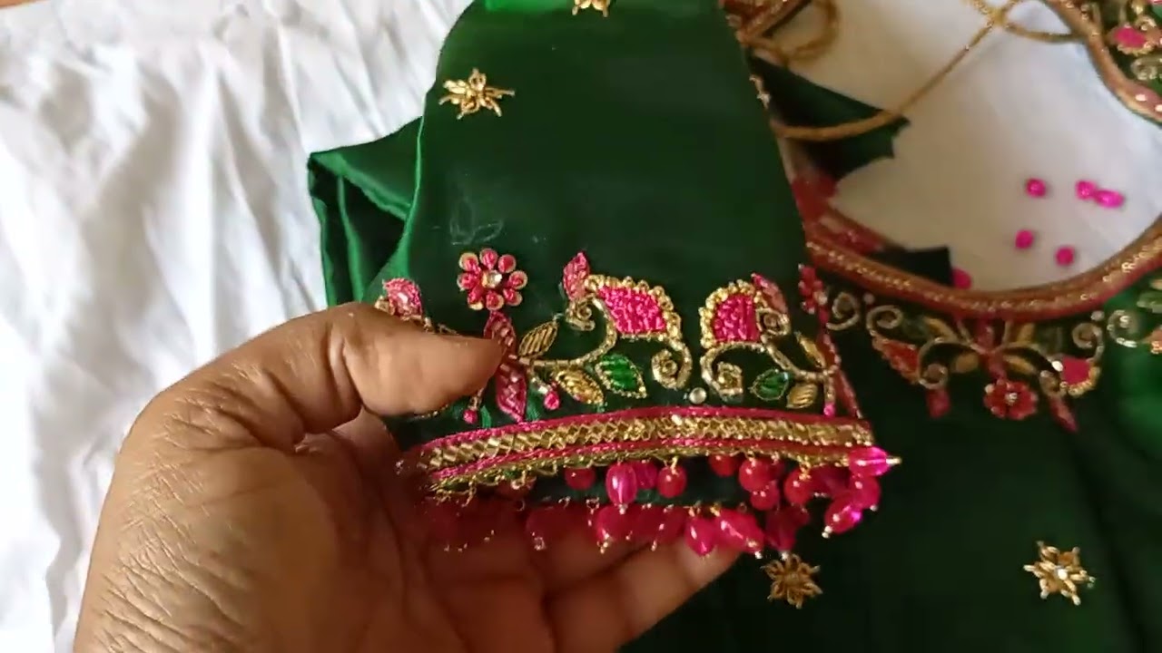 Aari #work blouse embroiding design 