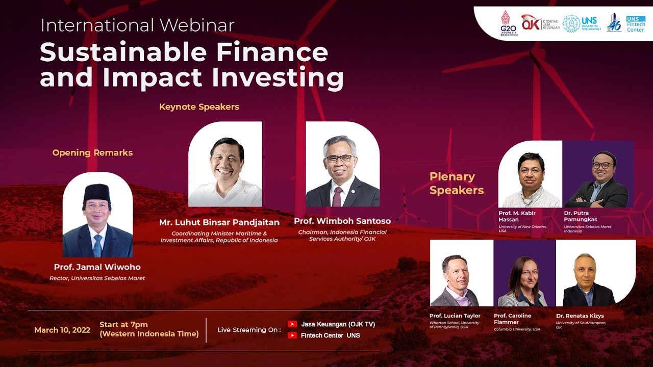 [LIVE RELAY] International Webinar: Sustainable Finance & Impact Investing