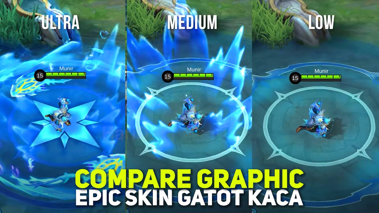 Epic Skin Gatot Kaca Tide Preserver  - Compare All Animation Ultra Medium Low - Mobile Legends