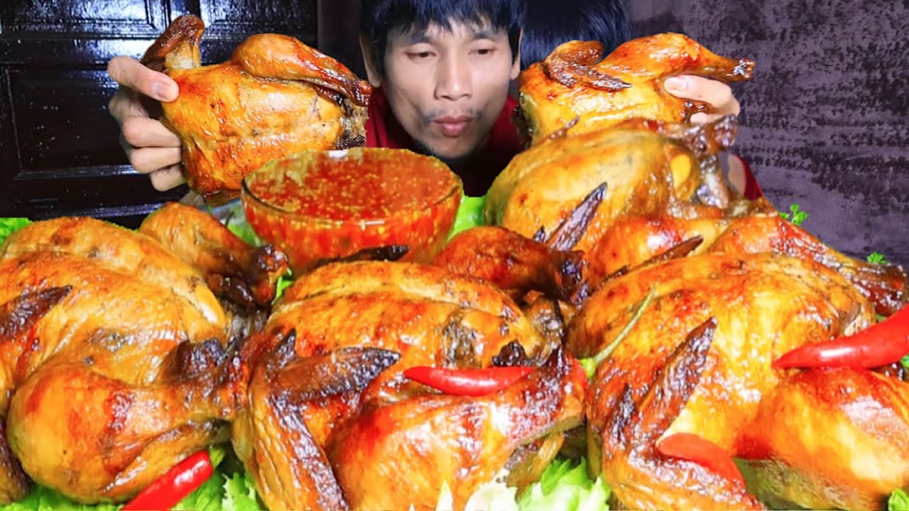 ไก่อบจิ้มซีฟู๊ดแกล้มพริกผักสดแซ่บคักอีหลีครับพี่น้องMUKBANG EATING SHOW