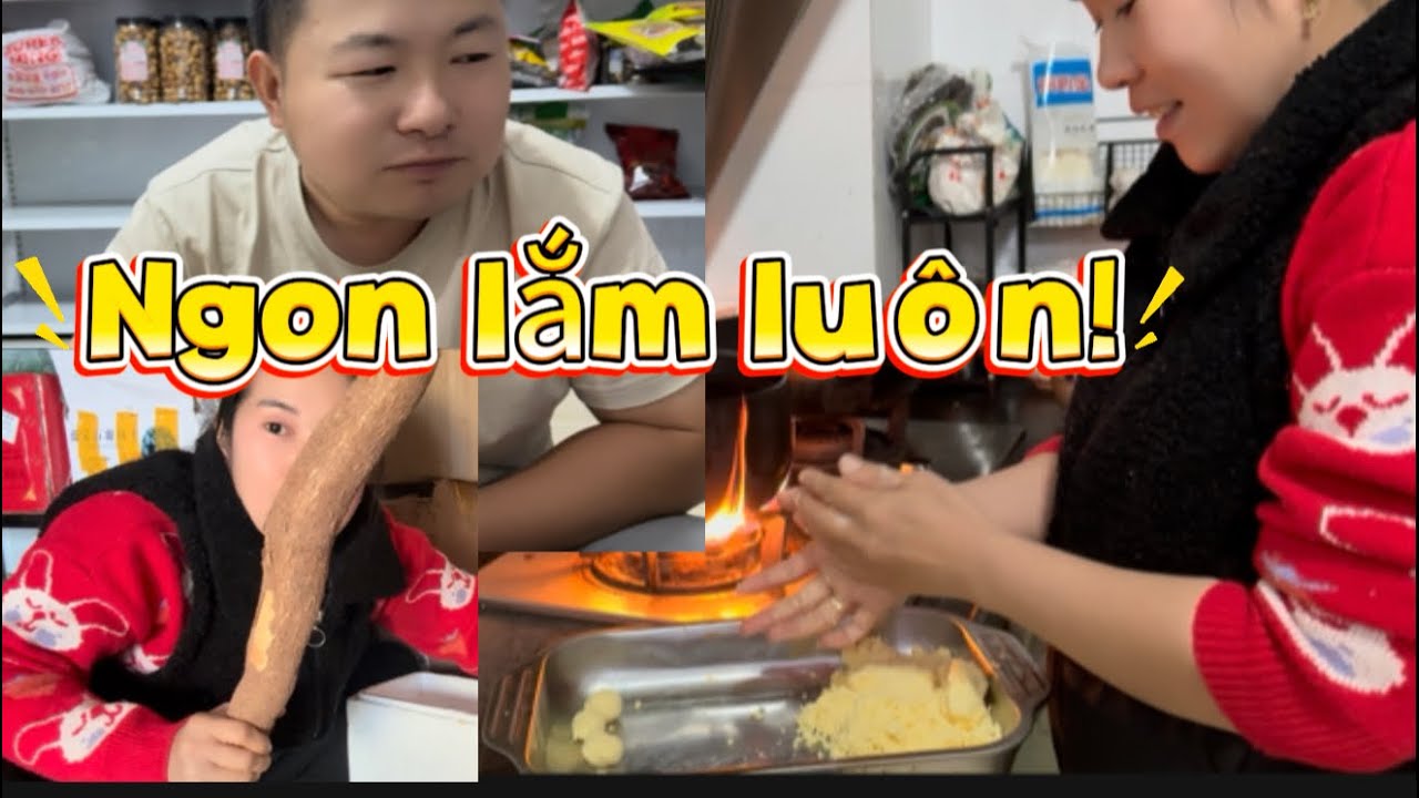 Nấu chè khoai mì tuổi thơ  Bảo Sinh chưa ăn bao giờ vẫn khen ngon và luôn ủng hộ vợ