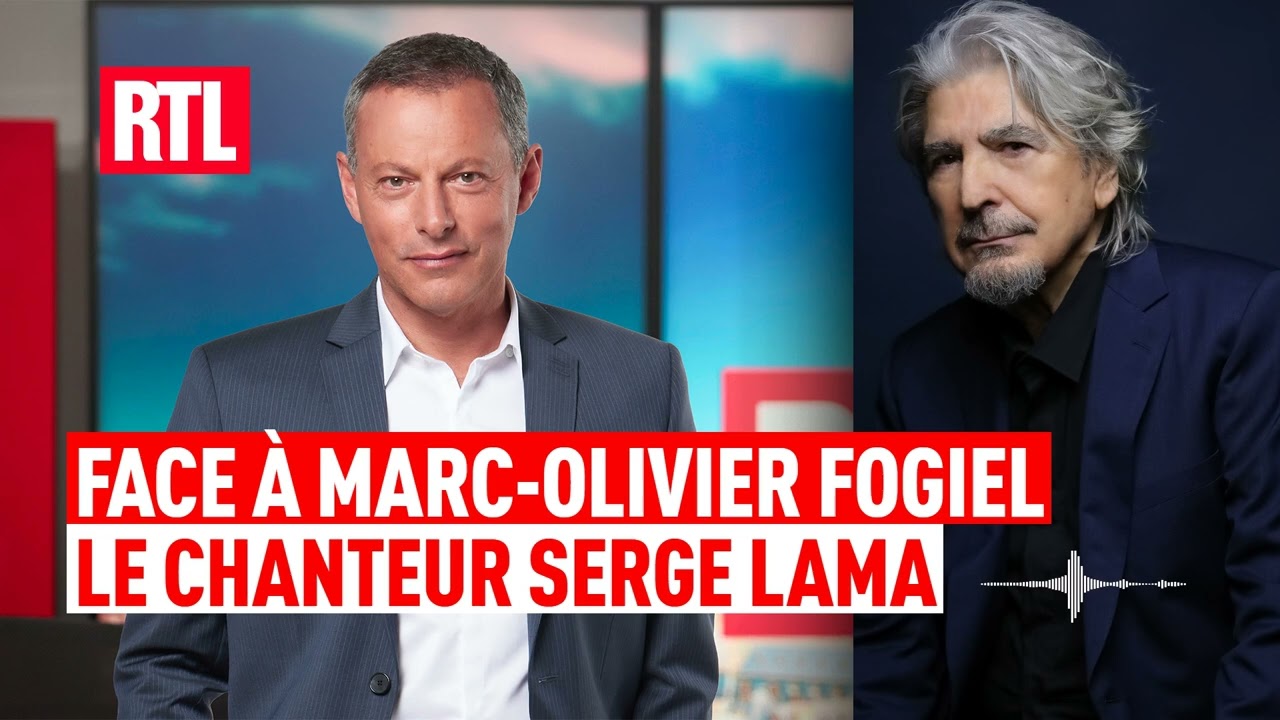 Le chanteur Serge Lama face à Marc-Olivier Fogiel dans RTL Matin