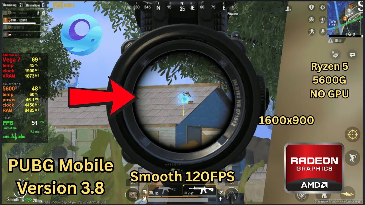 PUBG Mobile 3.8 | Ryzen 5 5600G Vega 7 Benchmark | Gameloop Emulator FPS Test 2025