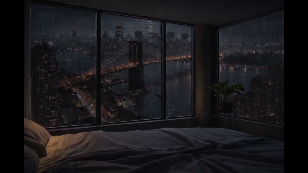 Rainy Night in a Luxury Bedroom 🌙 3 Hours of Calm Rain for Deep Sleep