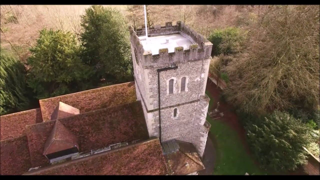 St John's Church,Little Marlow,(From Above)(History In Description),Bucks,Uk