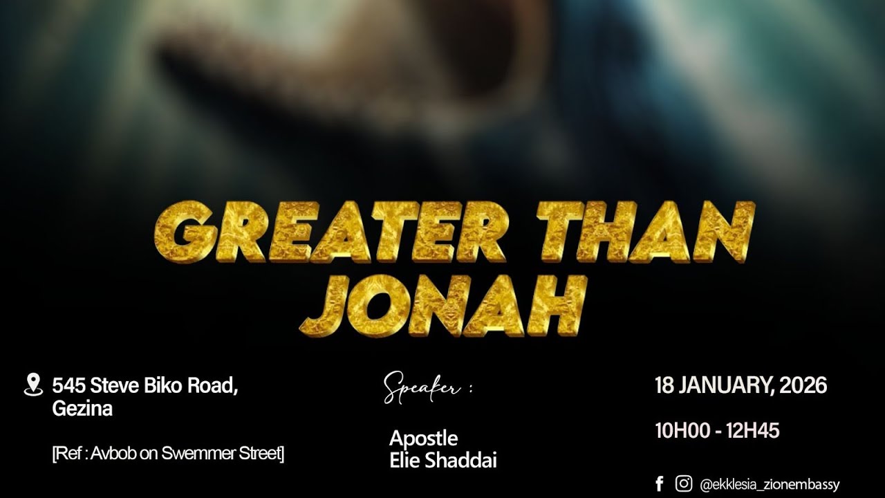 PLUS GRAND QUE JONAS 1 - Apôtre Elie Shaddai// Sunday Service 