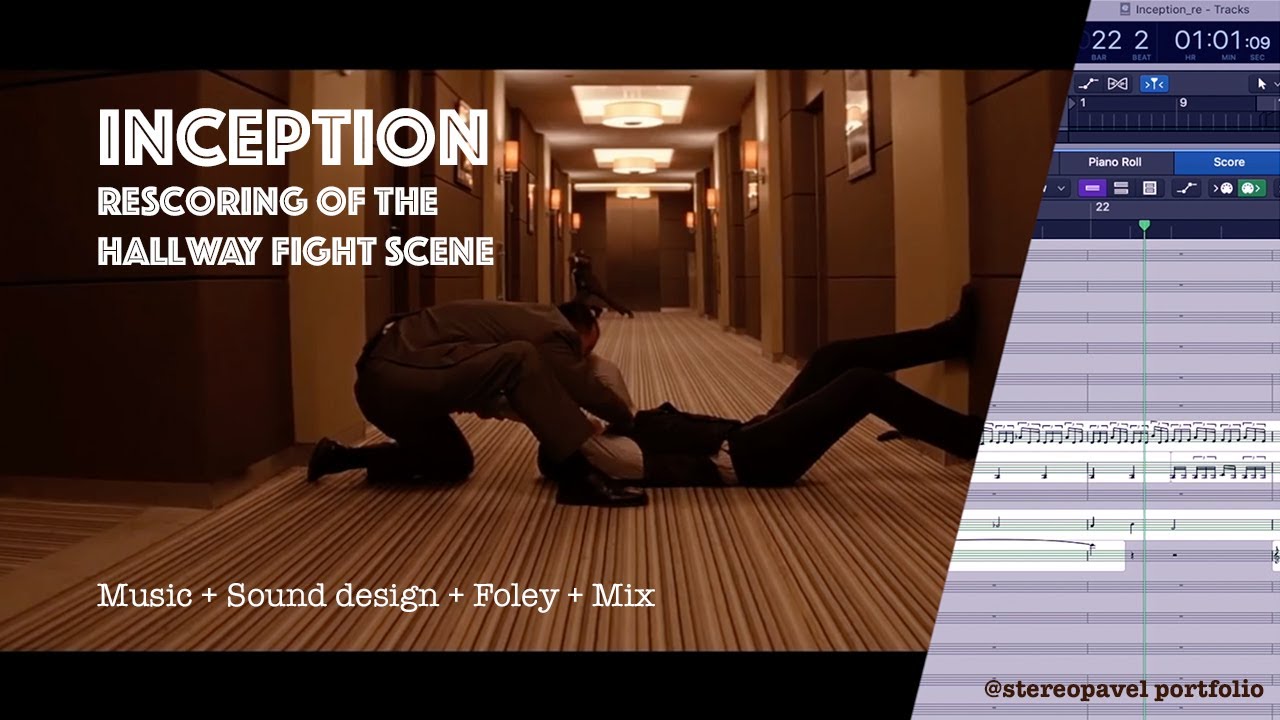 RESCORING (Music + sound design + foley) of the Inception hallway fight scene | Stereopavel