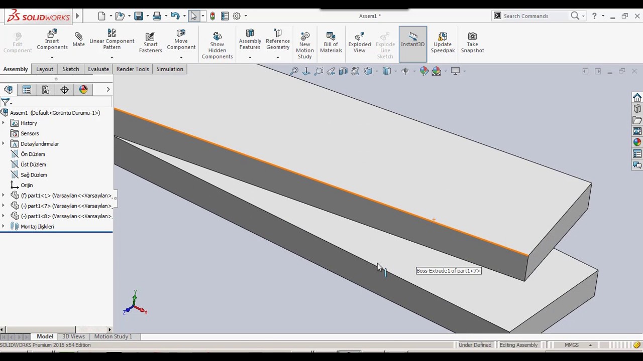 48- Solidworks Eğitim - Montaj limit mates -( doğrusal ve açısal sınırlama ) www.ankaracadcam.com