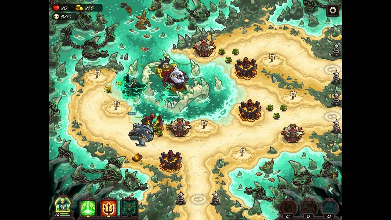 Kingdom Rush Vengeance – Sharkpool Reef (Impossible) – Lucerna – No DLC/Item – 3 Stars
