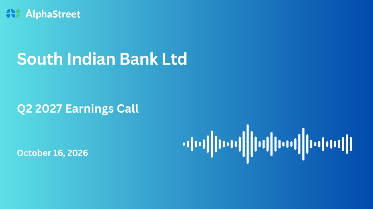 South Indian Bank Ltd Q2 FY2026-27 Earnings Conference Call