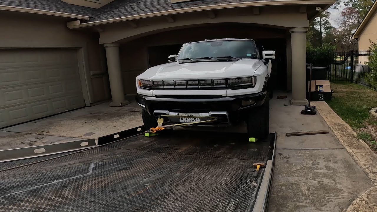 Towing a Hummer EV Out Of a Garage!