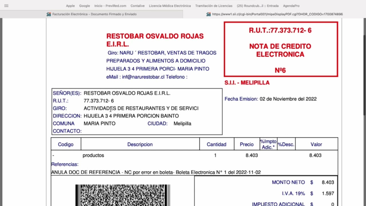 Nota de créditos y nota de debito