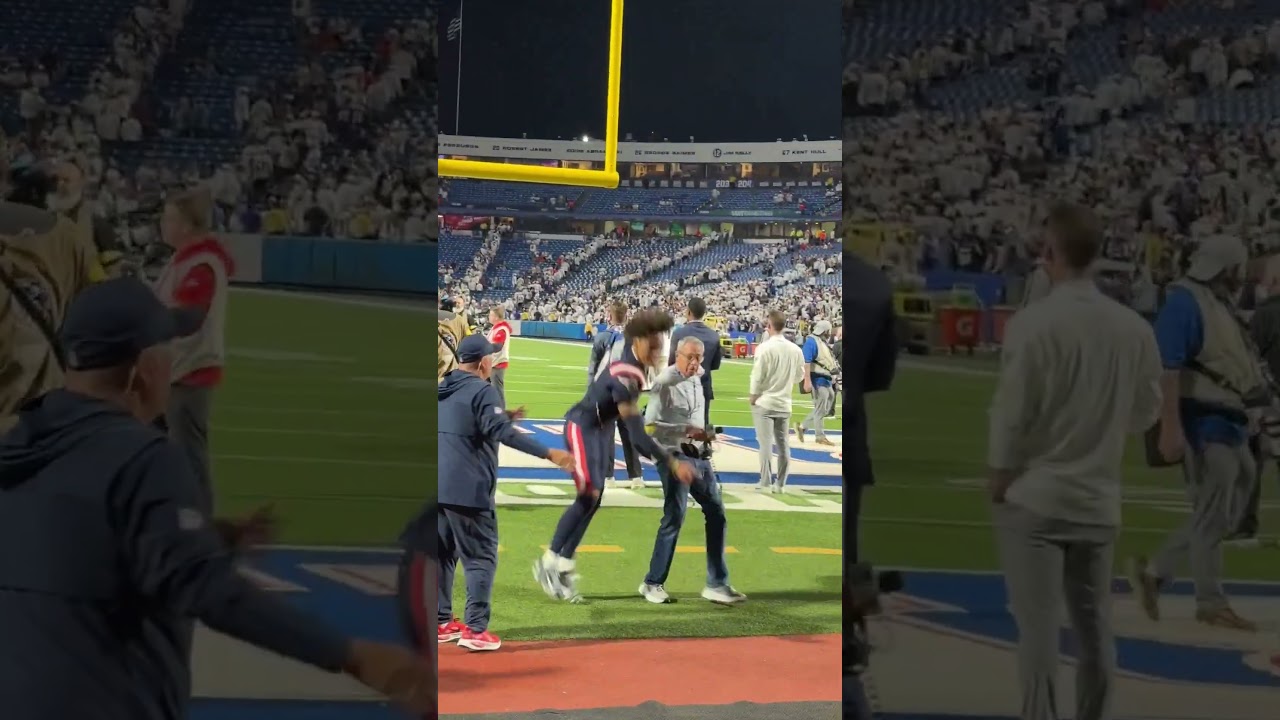Christian Gonzalez running with joy after that SNF win