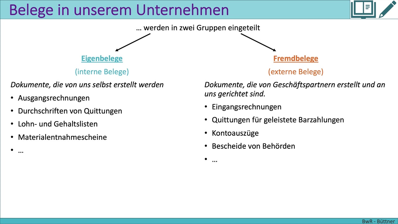Belege im Unternehmen