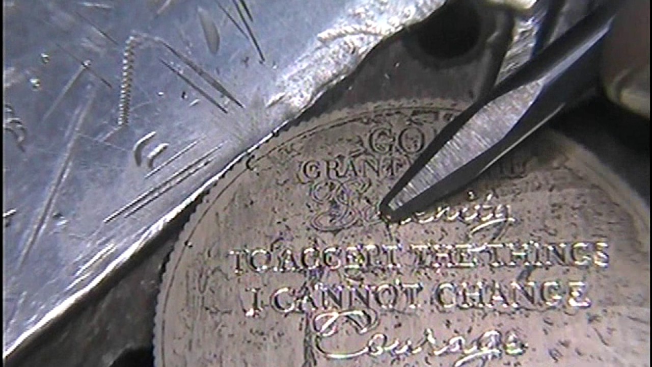 Silver Florin Love Token with the Homemade Hand Engraving machine