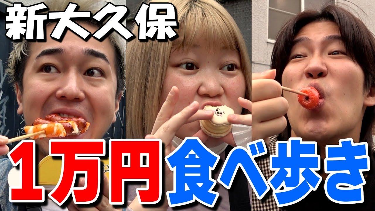 【韓国グルメ】おデブとゲイが新大久保で1万円握りしめて爆食食べ歩きの旅！！