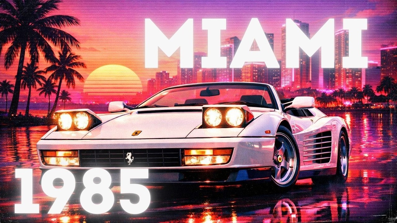 2 Hours Miami 1985 Night Drive 🌴 Synthwave Retrowave Mix