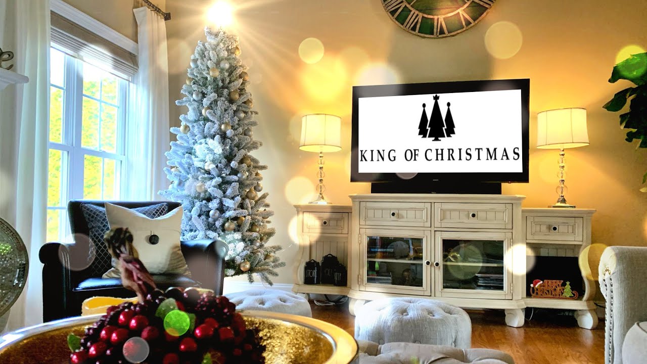 KING OF CHRISTMAS 7.5FT SLIM FLOCKED TREE | UNBOXING, ASSEMBLING AND FLUFFING