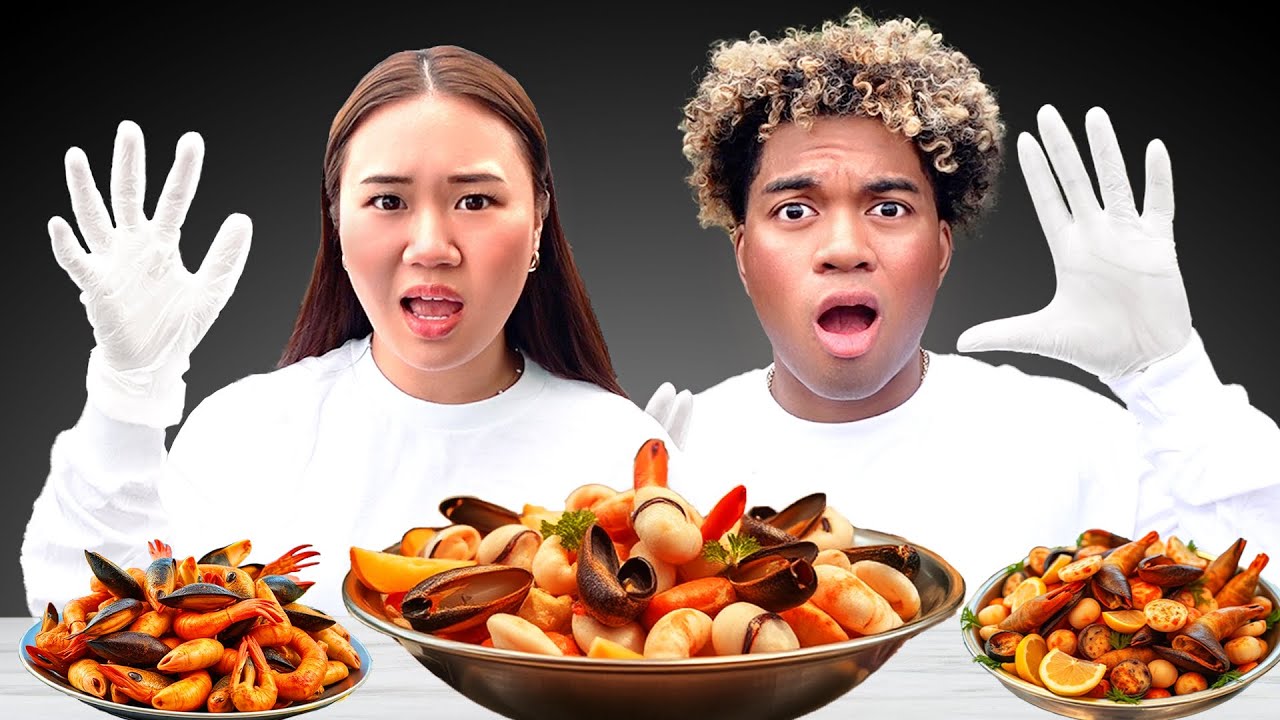 TRY NOT TO GET A STAIN SEAFOOD BOIL MUKBANG CHALLENGE!! (SO MESSY)