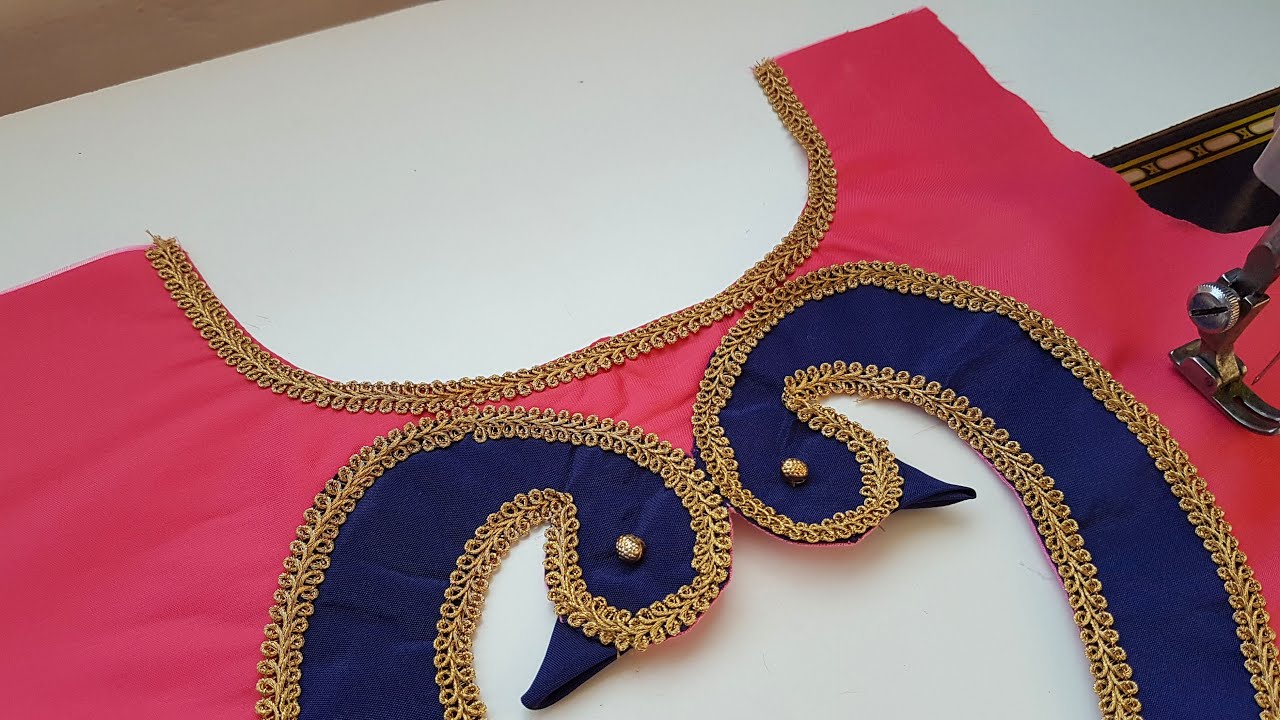 Boat neck blouse gala back design cutting and stitching /blouse designs