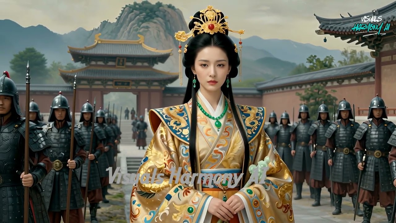 Young Empress of ancient China in a mountainous landscape!