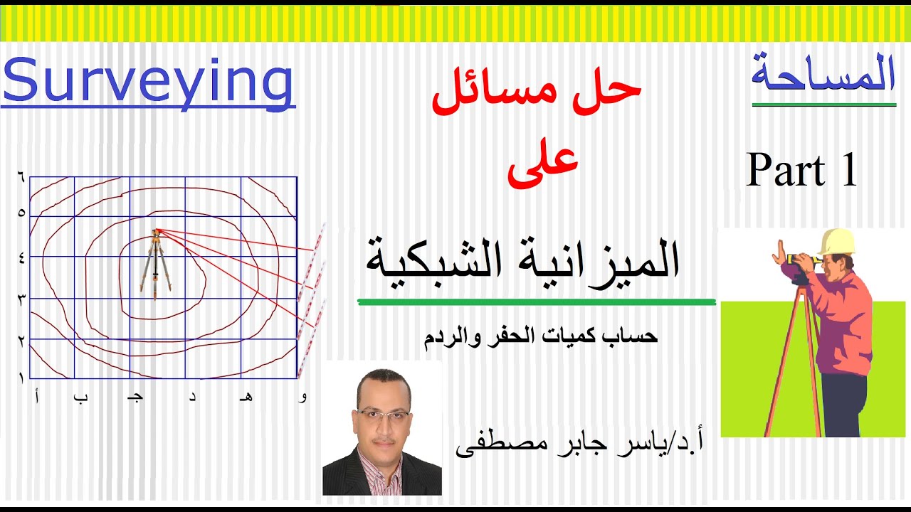 الميزانية الشبكيةوحساب كميات الحفر والردم - حل مسائل - الجزء الاول