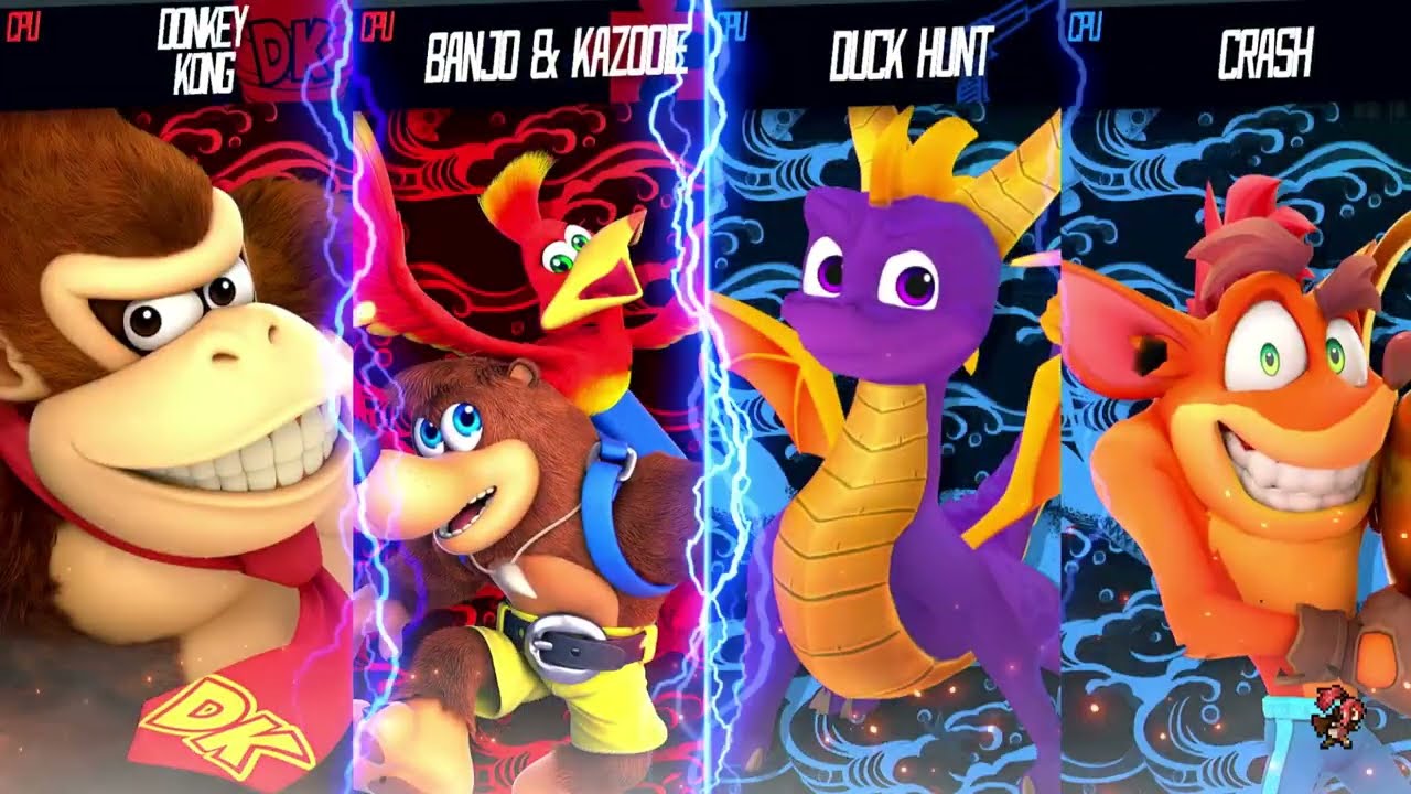 Donkey Kong & Banjo Kazooie Vs Crash & Spyro - Requested Smash Battle