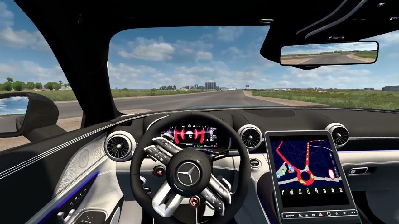 2023 Mercedes SL63 AMG (ETS 1.57) - Euro Truck Simulator 2 [STEERING WHEEL GAMEPLAY]  FAST DRIVING