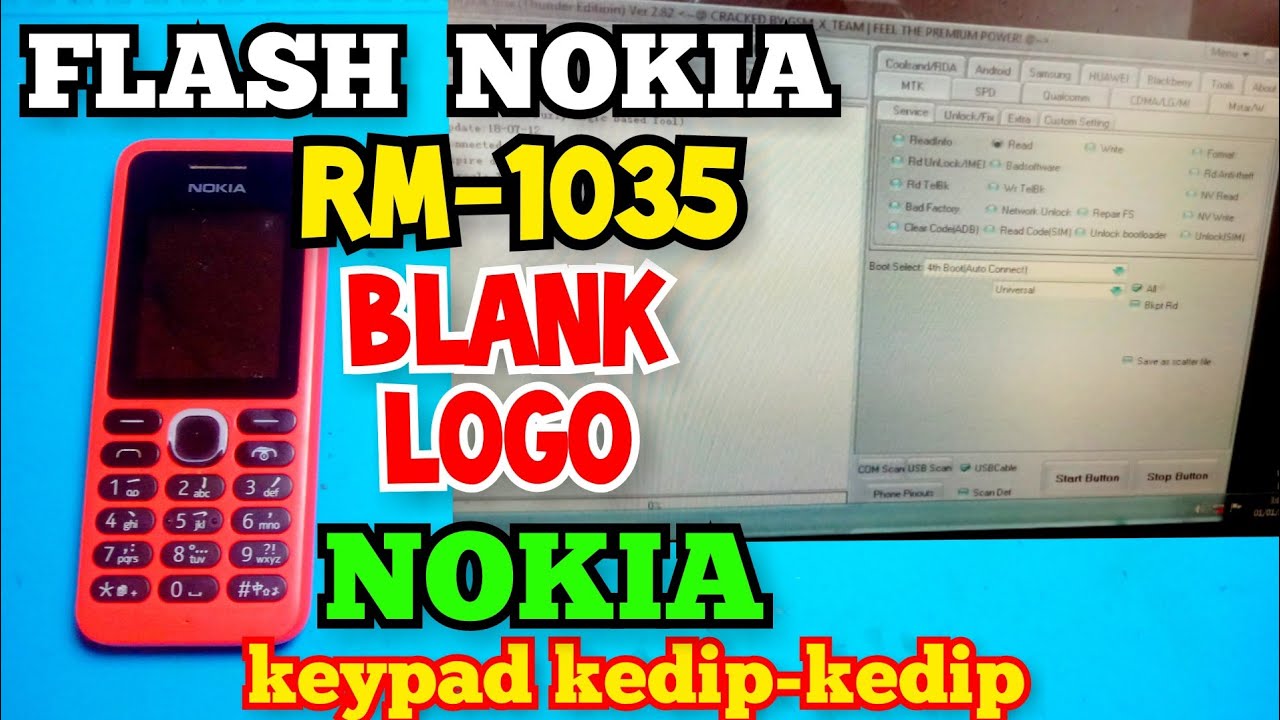FLASH NOKIA 130 RM-1035 BLANK LOGO NOKIA